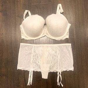 Victoria’s Secret bra and garter skirt set